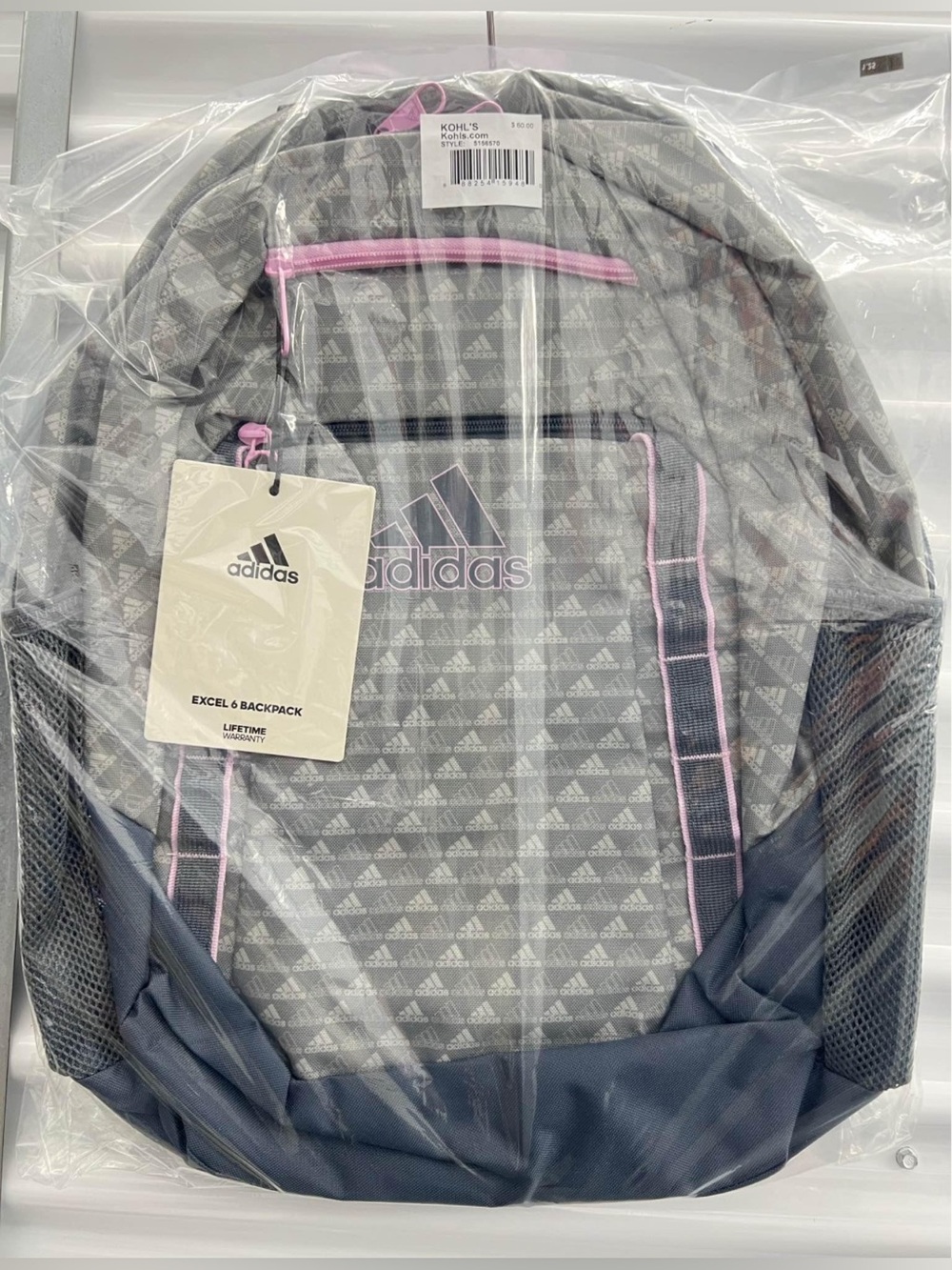 ADIDAS Excel 6 Backpack- Brand New Color Grey - Picture 2 of 3